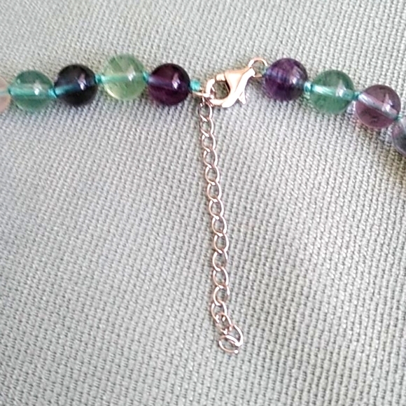 STUNNING MULTI FLUORITE BEAD NECKLACE 💙💜💙💜💙💜 - Picture 3 of 5